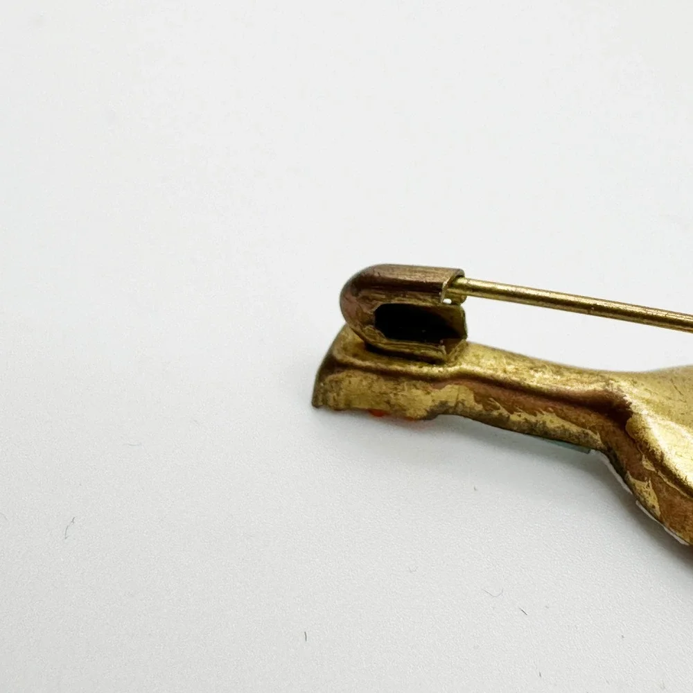 Vintage Italian Micro Mosaic Mandolin Brooch Millefiori 1950s Pin Guitar‎ Music